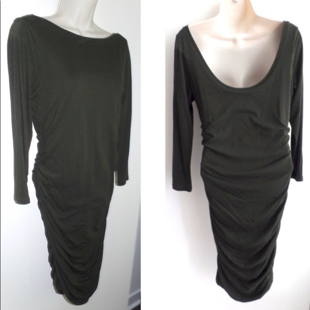 Ralph Lauren Rugby Scoop Knit Dress in Olive Green